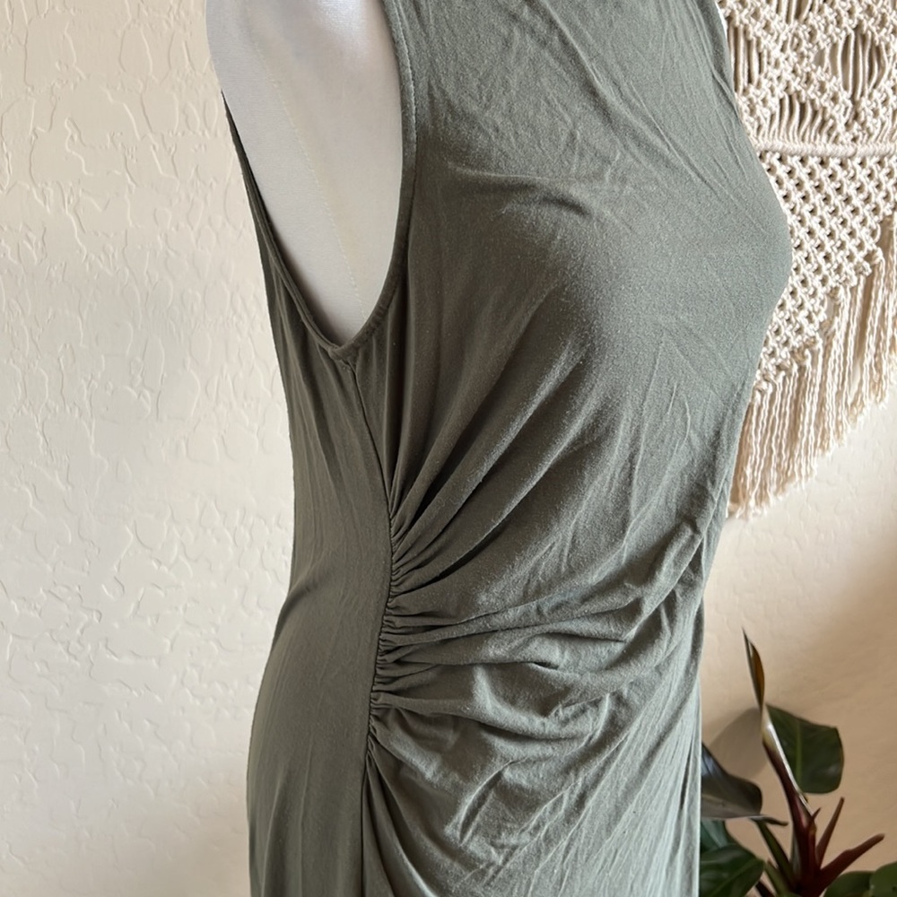 Tommy Bahama Green Ruched Midi Dress (M) - Picture 3 of 5